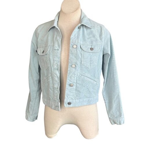 Gap for Good Denim Women's Light Blue Corduroy Collared Trucker Jacket Size S - Picture 1 of 10